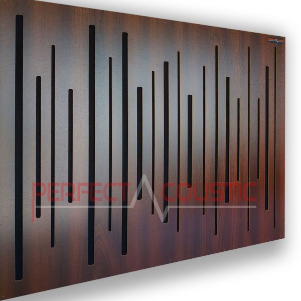 Acoustic panel with diffuser mahogany